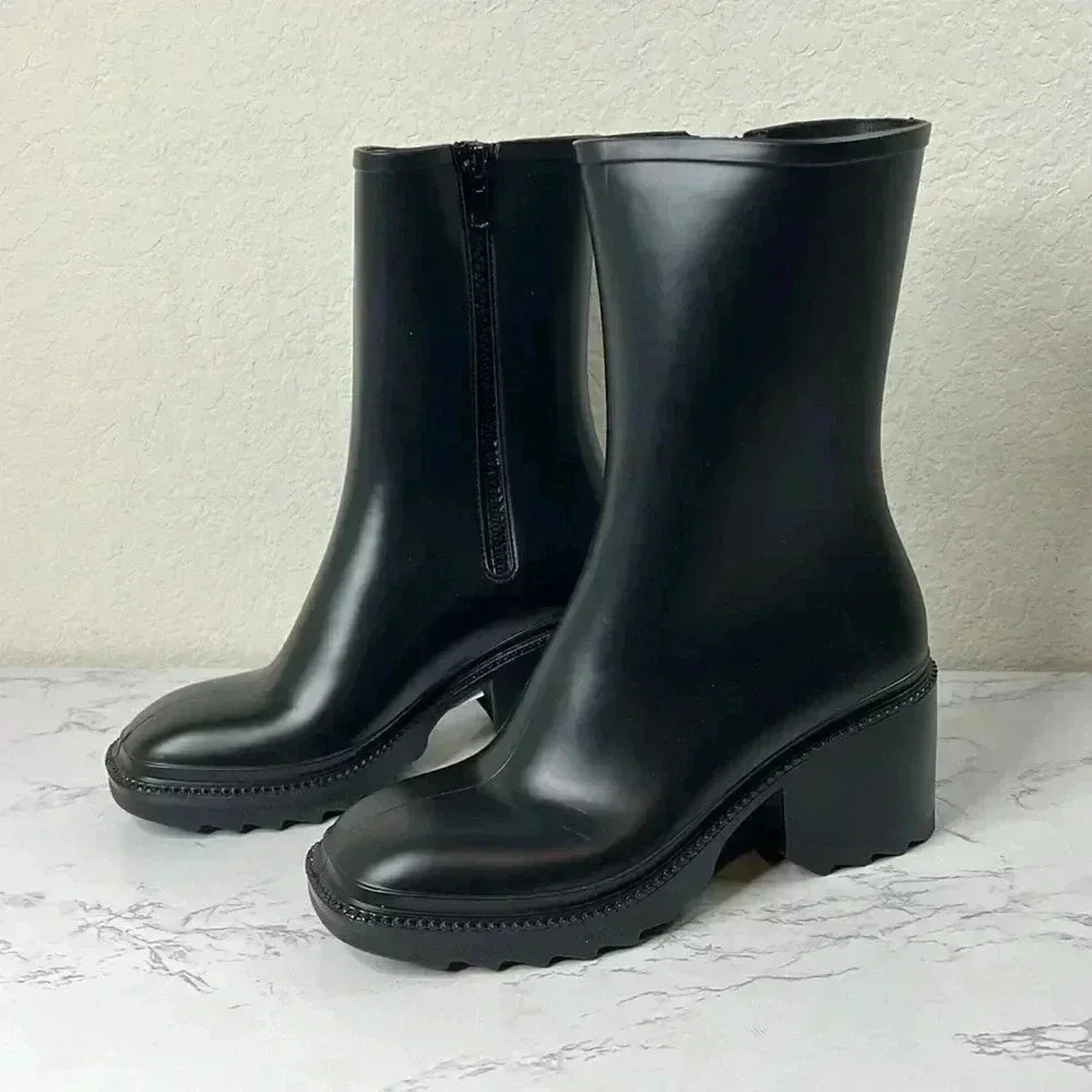 INC International Concepts Black Rain Boots